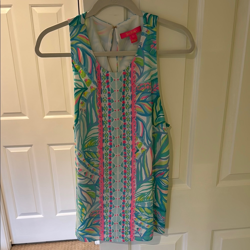 Lilly Pulitzer Sleeveless Printed Shift Dress - Aqua Multi